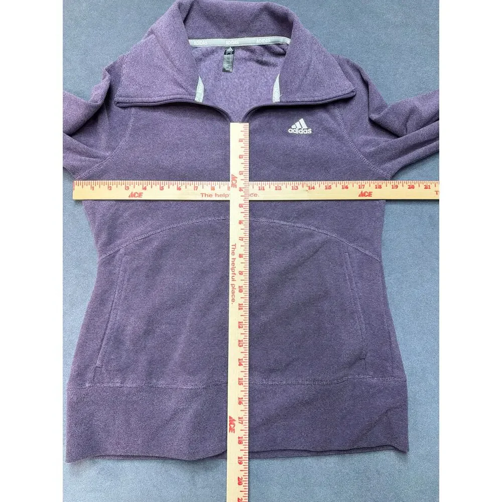 NWT Adidas Golf Heather Purple Zip Up Women's SM Fleece Jacket Performance Gear - Picture 8 of 11